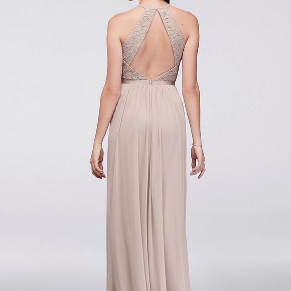 David’s Bridal Open Back Lace and Mesh Bridesmaid - Picture 9 of 10